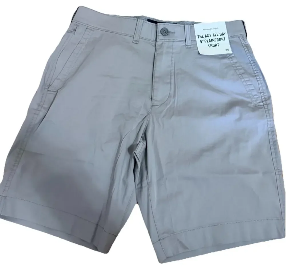 NWT AMERICAN EAGLE Men’s Plain front Gray Dressy Casual Chino Shirts Size 30